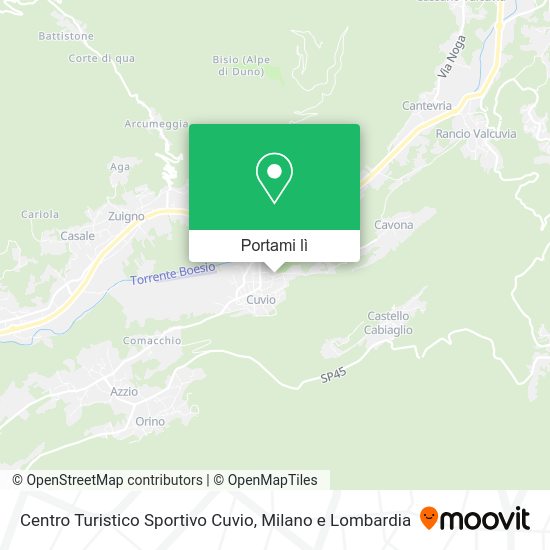 Mappa Centro Turistico Sportivo Cuvio
