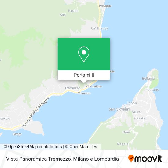 Mappa Vista Panoramica Tremezzo