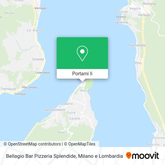Mappa Bellagio Bar Pizzeria Splendide