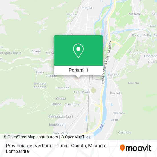 Mappa Provincia del Verbano - Cusio -Ossola