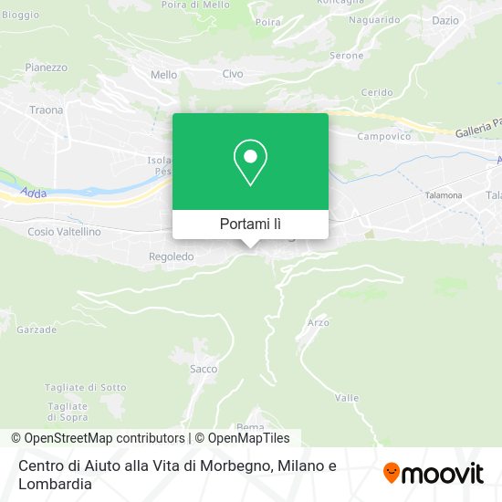 Mappa Centro di Aiuto alla Vita di Morbegno