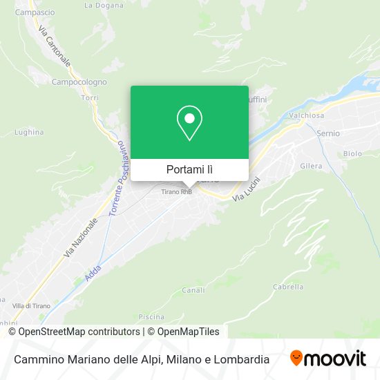 Mappa Cammino Mariano delle Alpi