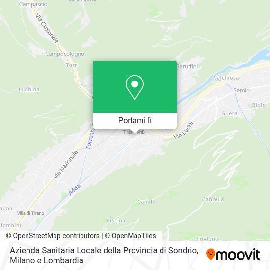 Mappa Azienda Sanitaria Locale della Provincia di Sondrio