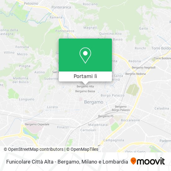 Mappa Funicolare Città Alta - Bergamo