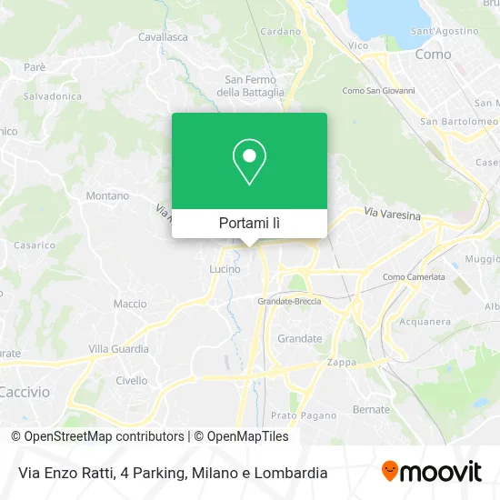 Come arrivare a Via Enzo Ratti, 4 Parking a Montano Lucino con treno o bus?