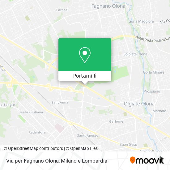 Mappa Via per Fagnano Olona