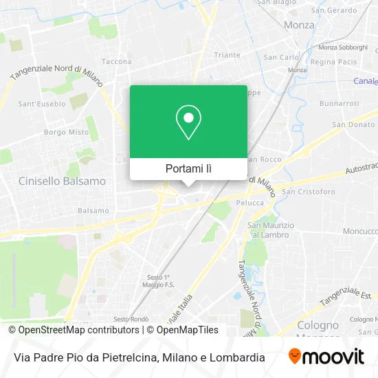 Mappa Via Padre Pio da Pietrelcina
