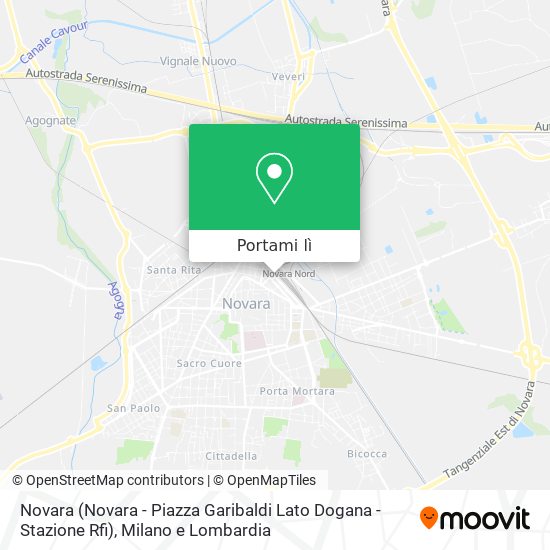 Mappa Novara (Novara - Piazza Garibaldi Lato Dogana - Stazione Rfi)