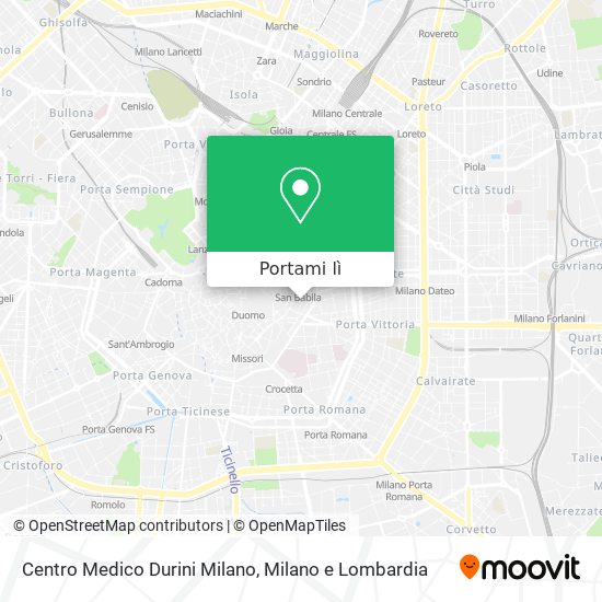 Mappa Centro Medico Durini Milano