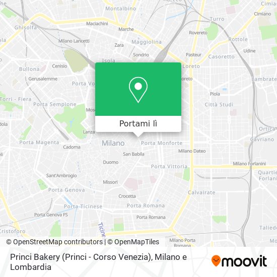 Mappa Princi Bakery (Princi - Corso Venezia)