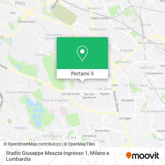 Mappa Stadio Giuseppe Meazza-Ingresso 1