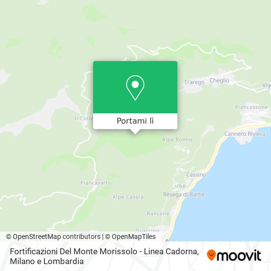 Mappa Fortificazioni Del Monte Morissolo - Linea Cadorna