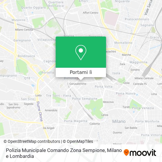 Mappa Polizia Municipale Comando Zona Sempione