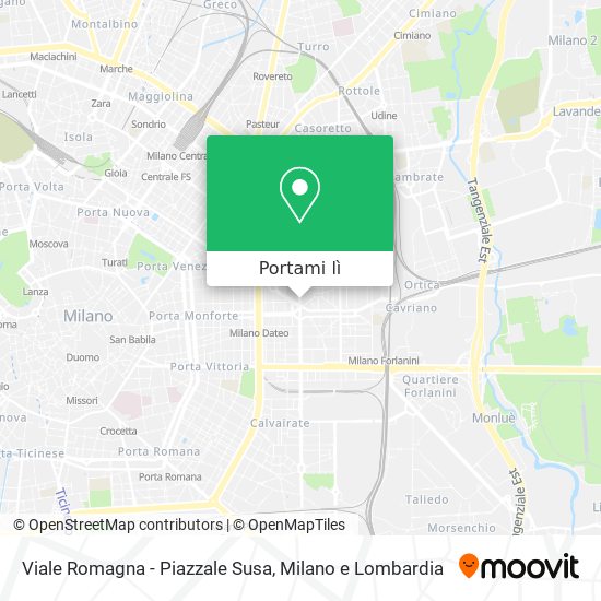 Mappa Viale Romagna - Piazzale Susa