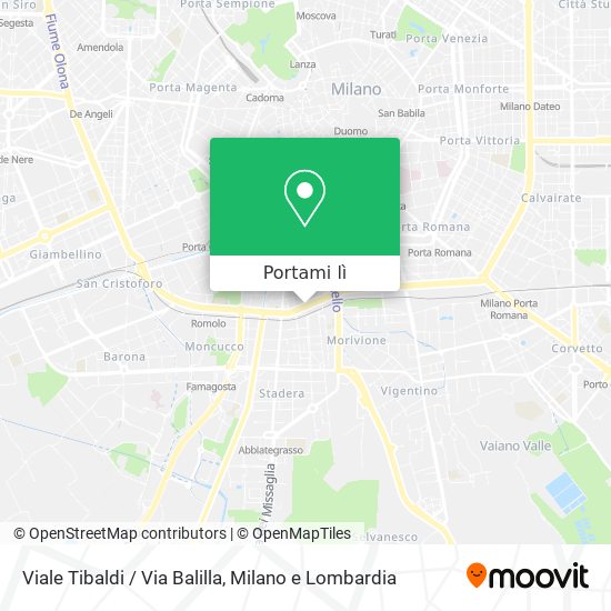 Mappa Viale Tibaldi / Via Balilla