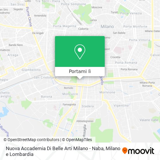 Mappa Nuova Accademia Di Belle Arti Milano - Naba