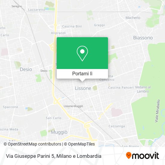 Mappa Via Giuseppe Parini 5
