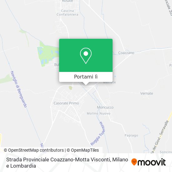 Mappa Strada Provinciale Coazzano-Motta Visconti