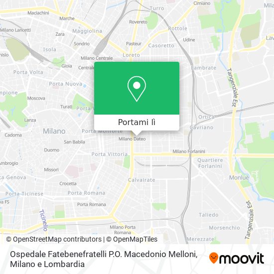 Mappa Ospedale Fatebenefratelli P.O. Macedonio Melloni