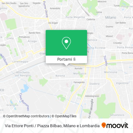 Mappa Via Ettore Ponti / Piazza Bilbao