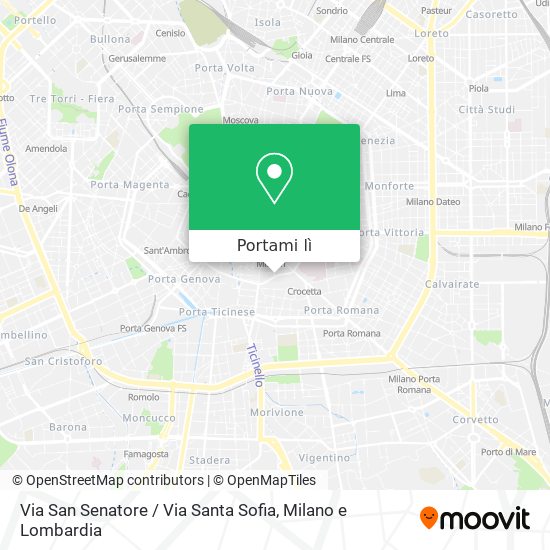 Mappa Via San Senatore / Via Santa Sofia