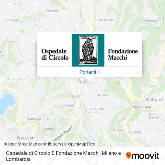 Mappa Ospedale di Circolo E Fondazione Macchi