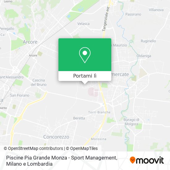 Mappa Piscine Pia Grande Monza - Sport Management
