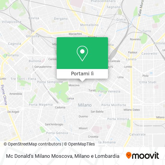 Mappa Mc Donald's Milano Moscova
