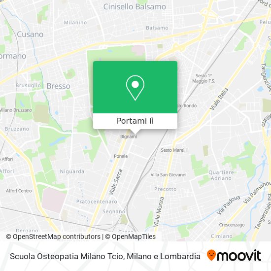 Mappa Scuola Osteopatia Milano Tcio