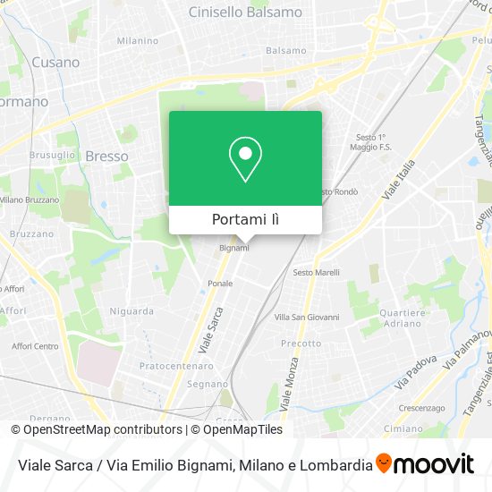 Mappa Viale Sarca / Via Emilio Bignami