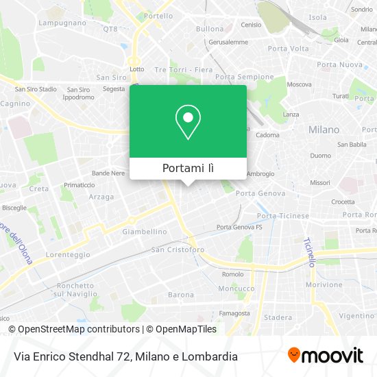 Mappa Via Enrico Stendhal 72