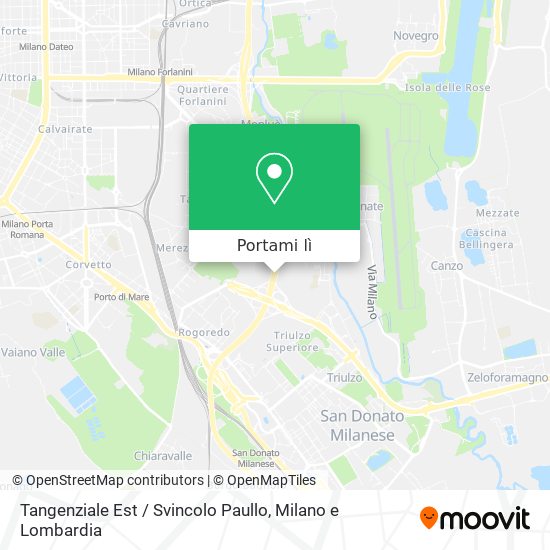 Mappa Tangenziale Est / Svincolo Paullo