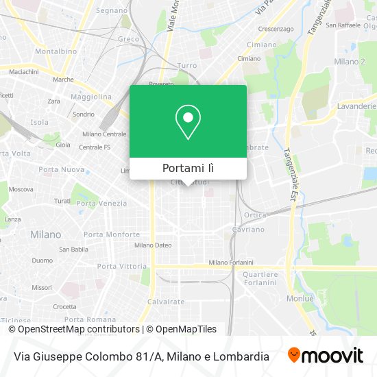 Mappa Via Giuseppe Colombo 81/A