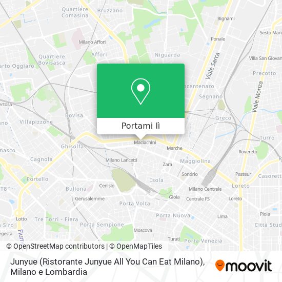 Mappa Junyue (Ristorante Junyue All You Can Eat Milano)