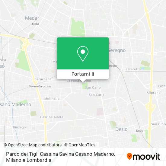 Mappa Parco dei Tigli Cassina Savina Cesano Maderno