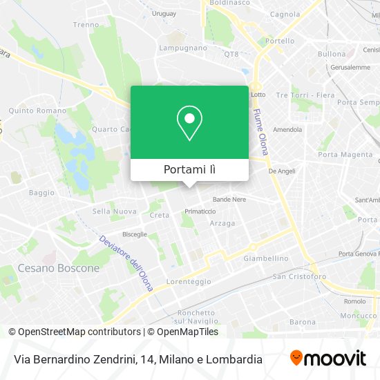 Mappa Via Bernardino Zendrini, 14