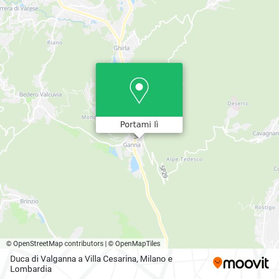 Mappa Duca di Valganna a Villa Cesarina