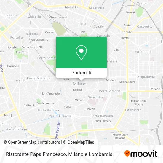 Mappa Ristorante Papa Francesco
