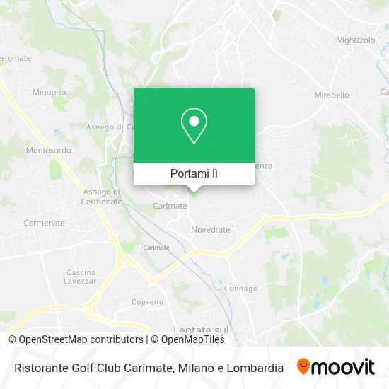 Mappa Ristorante Golf Club Carimate