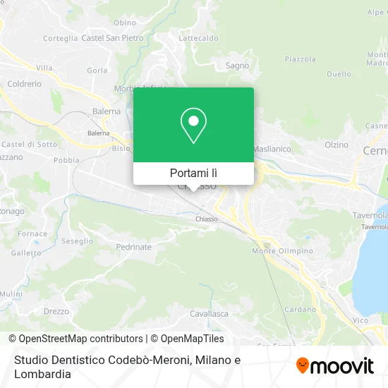 Mappa Studio Dentistico Codebò-Meroni
