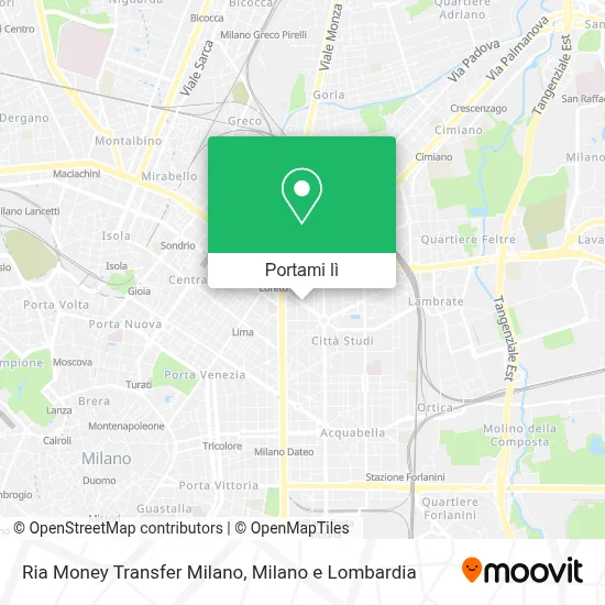Mappa Ria Money Transfer Milano