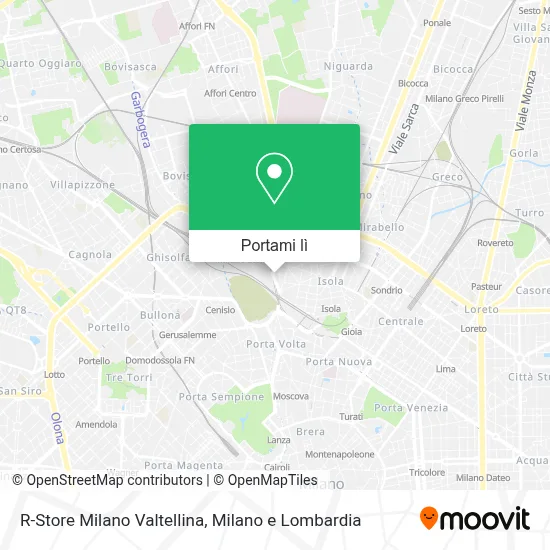 Mappa R-Store Milano Valtellina