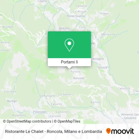 Mappa Ristorante Le Chalet - Roncola