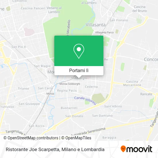 Mappa Ristorante Joe Scarpetta