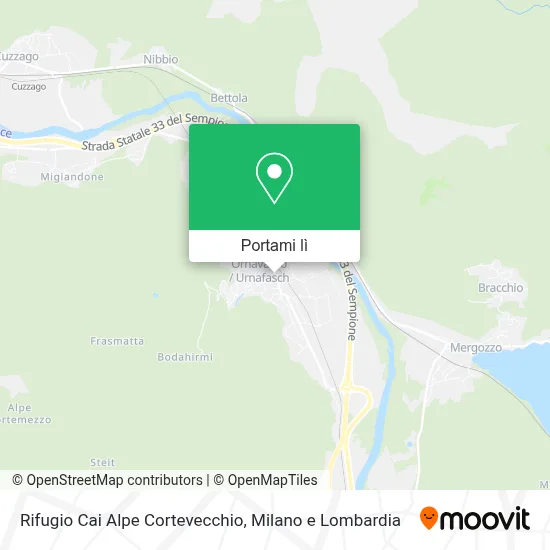 Mappa Rifugio Cai Alpe Cortevecchio