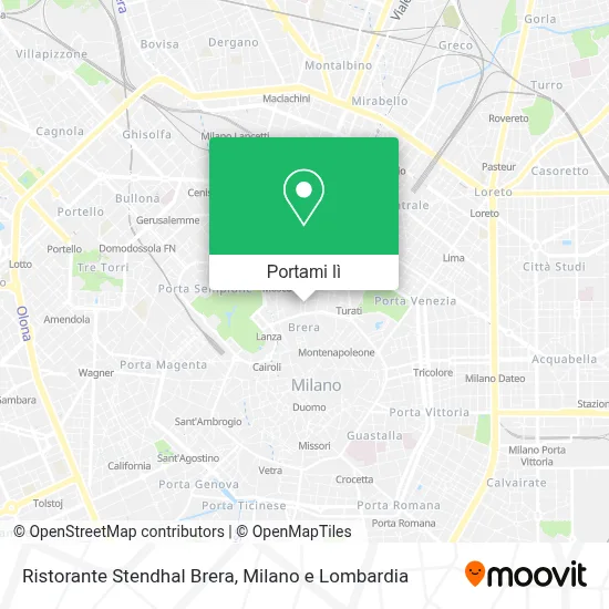 Mappa Ristorante Stendhal Brera