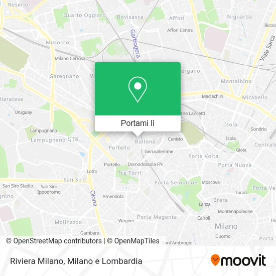 Mappa Riviera Milano
