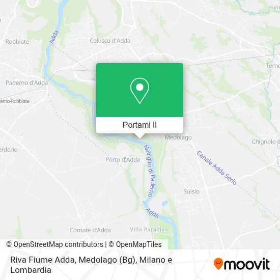 Mappa Riva Fiume Adda, Medolago (Bg)