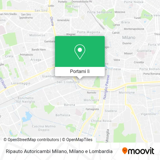 Mappa Ripauto Autoricambi Milano