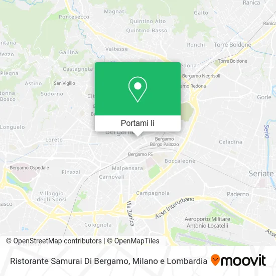 Mappa Ristorante Samurai Di Bergamo